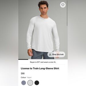 lululemon athletica License to Train Vapor Long Sleeve Tee XL